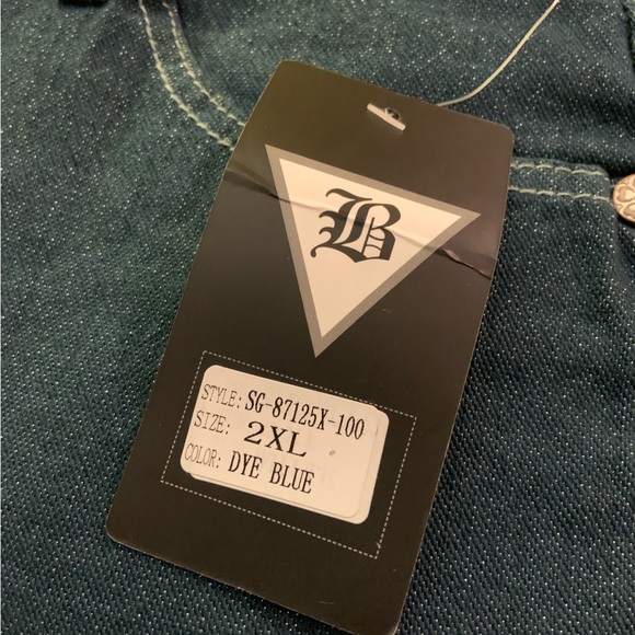 Be-Girl Denim Skirt Long Maxi Sparkle Blue Silver Waist: 20” 2X NWT - Picture 3 of 4